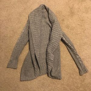 gray cardigan